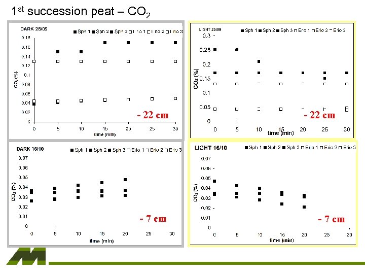 1 st succession peat – CO 2 - 22 cm - 7 cm 