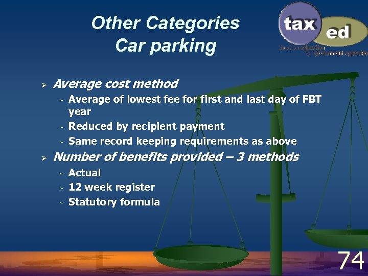 Other Categories Car parking Ø Average cost method ~ ~ ~ Ø Average of