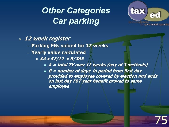 Other Categories Car parking Ø 12 week register ~ ~ Parking FBs valued for