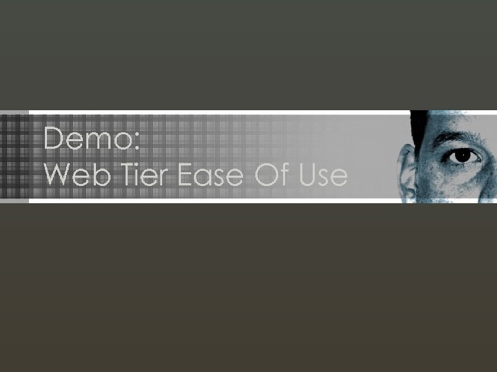 Demo: Web Tier Ease Of Use 