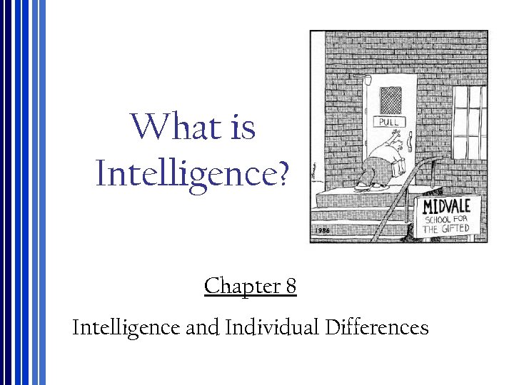 What is Intelligence? Chapter 8 Intelligence and Individual Differences 