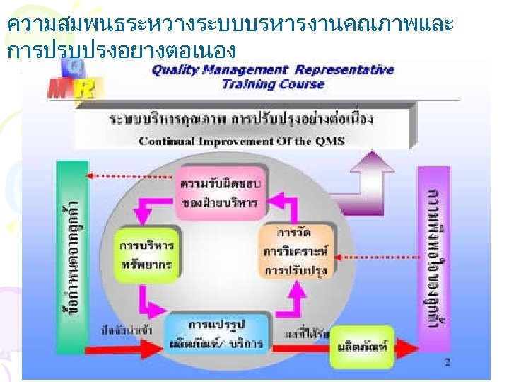 ความสมพนธระหวางระบบบรหารงานคณภาพและ การปรบปรงอยางตอเนอง 