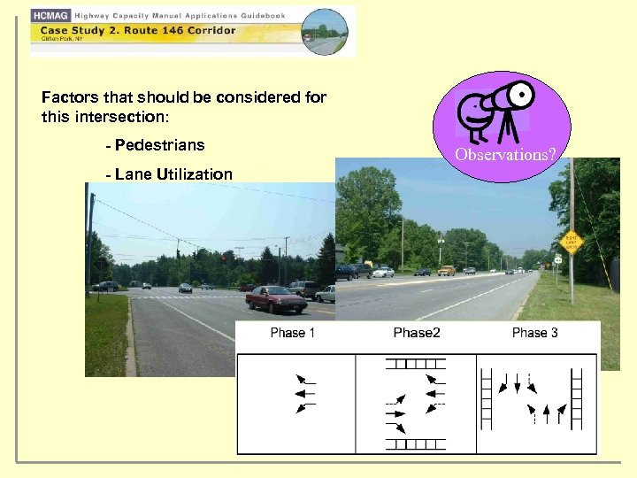 Factors that should be considered for this intersection: - Pedestrians - Lane Utilization Observations?