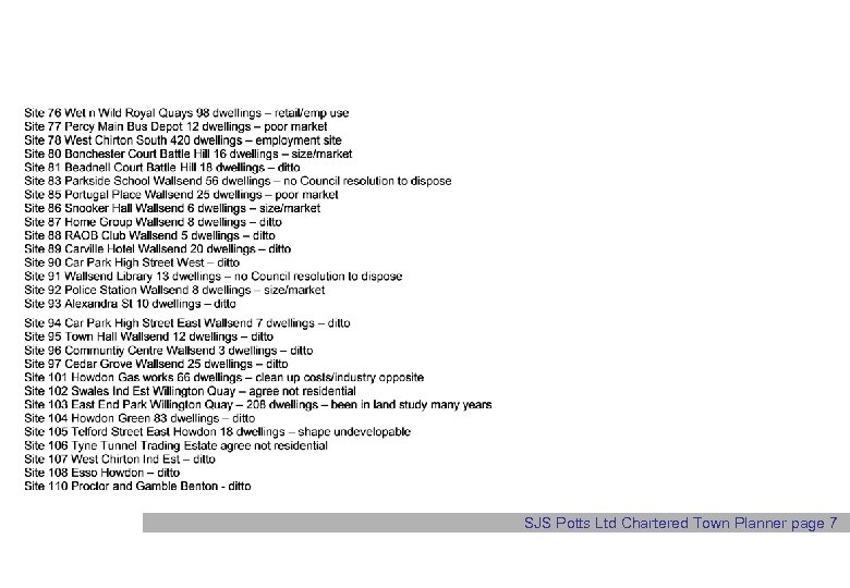 SJS Potts Ltd Chartered Town Planner page 7 