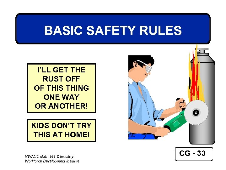 BASIC SAFETY RULES I’LL GET THE RUST OFF OF THIS THING ONE WAY OR