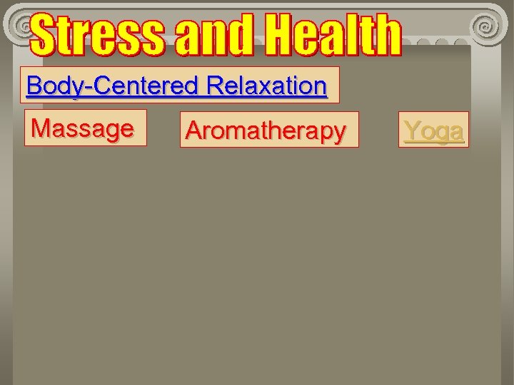 Body-Centered Relaxation Massage Aromatherapy Yoga 