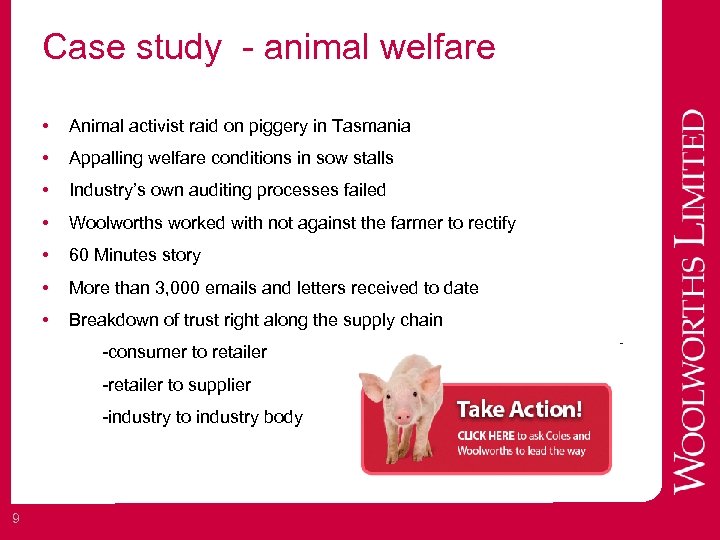 Case study - animal welfare • Animal activist raid on piggery in Tasmania •