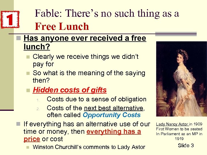 Fable: There’s no such thing as a Free Lunch n Has anyone ever received