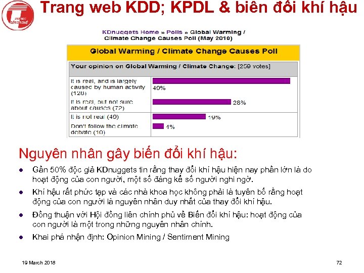 Trang web KDD; KPDL & biến đổi khí hậu Nguyên nhân gây biến đổi