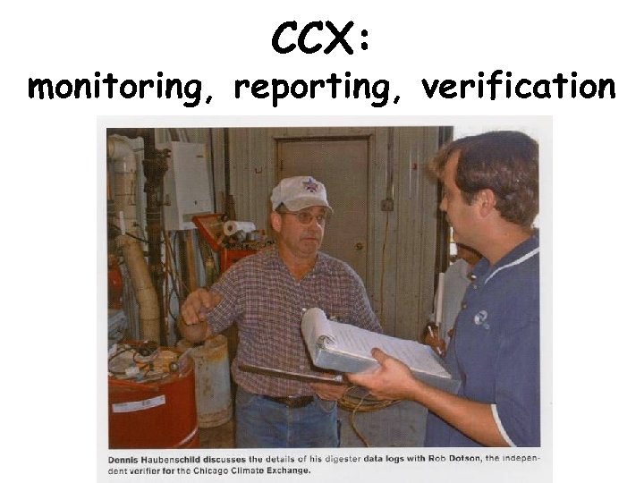 CCX: monitoring, reporting, verification 