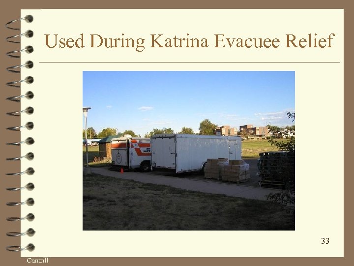 Used During Katrina Evacuee Relief 33 Cantrill 