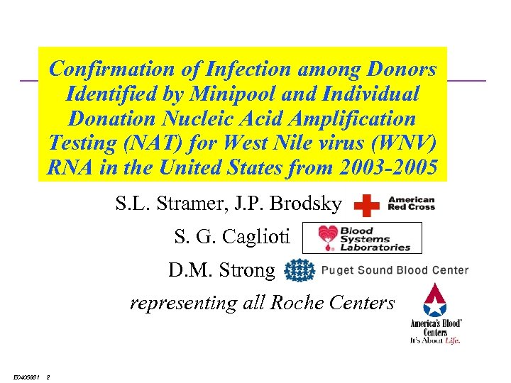 Confirmation of Infection among Donors Identified by Minipool and Individual Donation Nucleic Acid Amplification