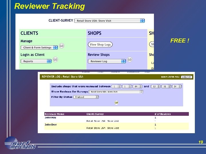 Reviewer Tracking FREE ! 19 