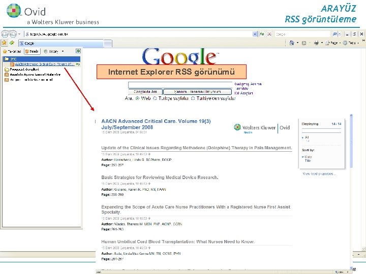 ARAYÜZ RSS görüntüleme Internet Explorer RSS görünümü Mozilla Firefox RSS görünümü 36 15 March