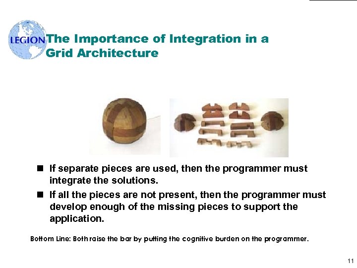 The Importance of Integration in a Grid Architecture n If separate pieces are used,