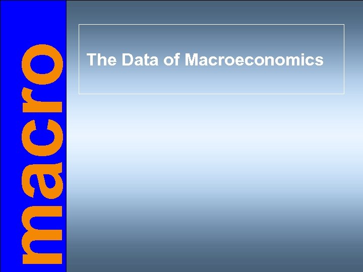 macro The Data of Macroeconomics 