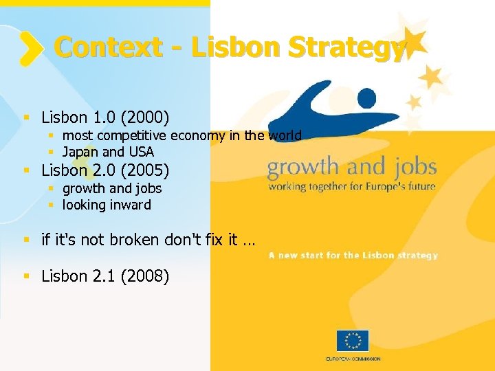 Context - Lisbon Strategy § Lisbon 1. 0 (2000) § most competitive economy in