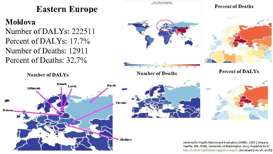 Percent of Deaths Eastern Europe Eastern Russia Estonia Ukraine Latvia Belarus Moldova Europe Lithuania