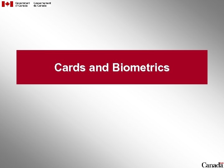 Cards and Biometrics 