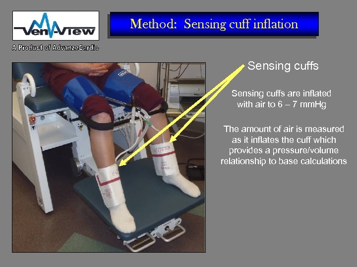 Method: Sensing cuff inflation Sensing cuffs are inflated with air to 6 – 7