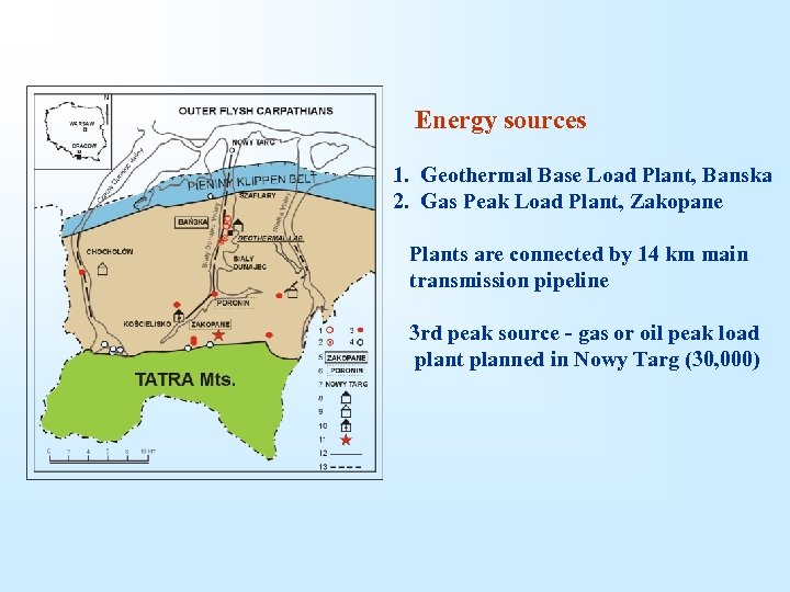  Energy sources 1. Geothermal Base Load Plant, Banska 2. Gas Peak Load Plant,