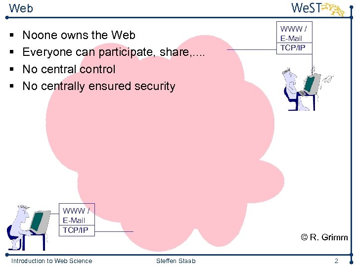 Web § § Noone owns the Web Everyone can participate, share, . . No