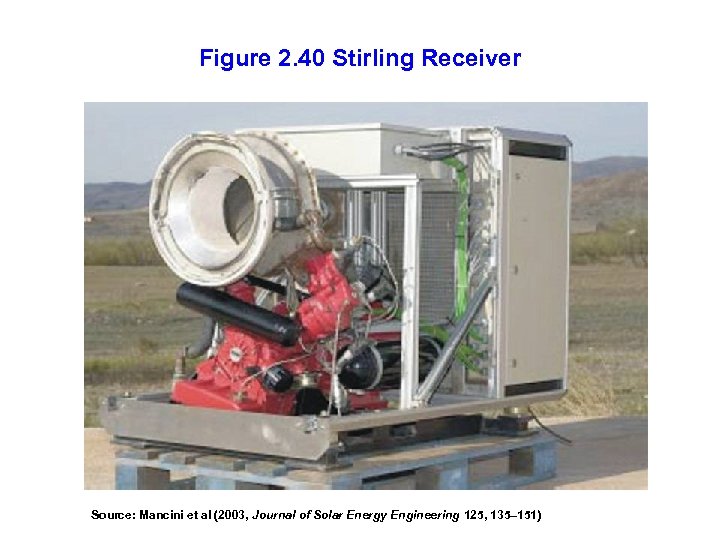 Figure 2. 40 Stirling Receiver Source: Mancini et al (2003, Journal of Solar Energy