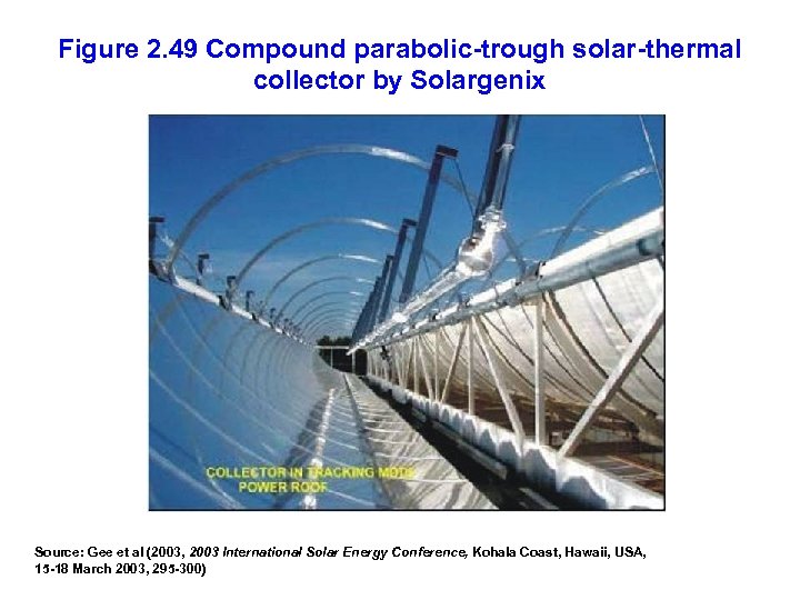 Figure 2. 49 Compound parabolic-trough solar-thermal collector by Solargenix Source: Gee et al (2003,