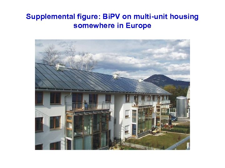 Supplemental figure: Bi. PV on multi-unit housing somewhere in Europe 