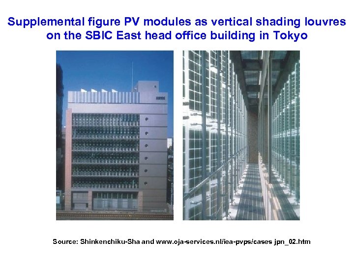 Supplemental figure PV modules as vertical shading louvres on the SBIC East head office