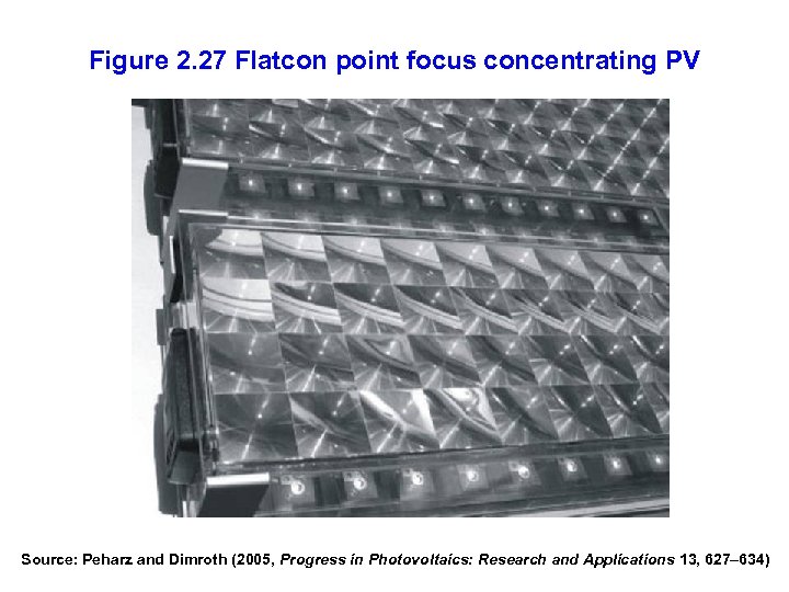 Figure 2. 27 Flatcon point focus concentrating PV Source: Peharz and Dimroth (2005, Progress