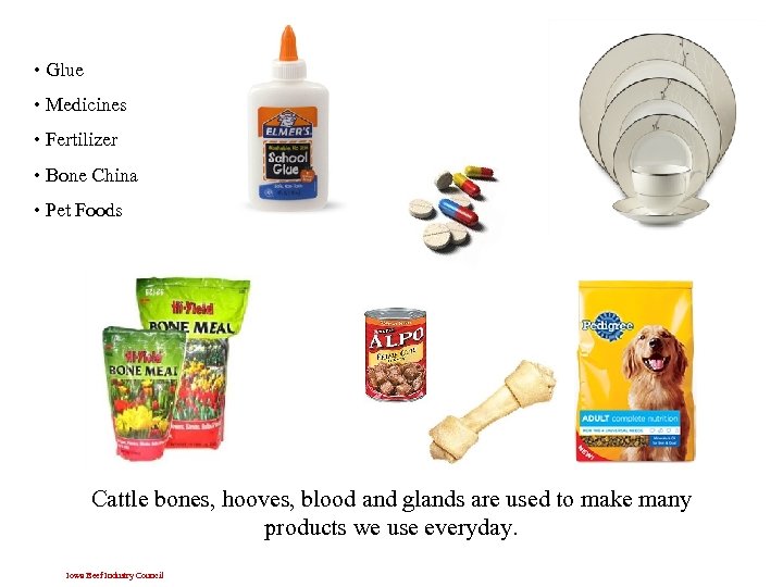  • Glue • Medicines • Fertilizer • Bone China • Pet Foods Cattle