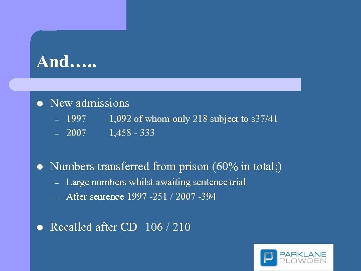 And…. . l New admissions – – l 1, 092 of whom only 218