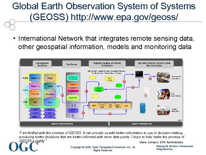 Global Earth Observation System of Systems (GEOSS) http: //www. epa. gov/geoss/ • International Network