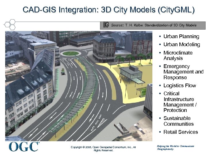 CAD-GIS Integration: 3 D City Models (City. GML) Source: T. H. Kolbe: Standardization of