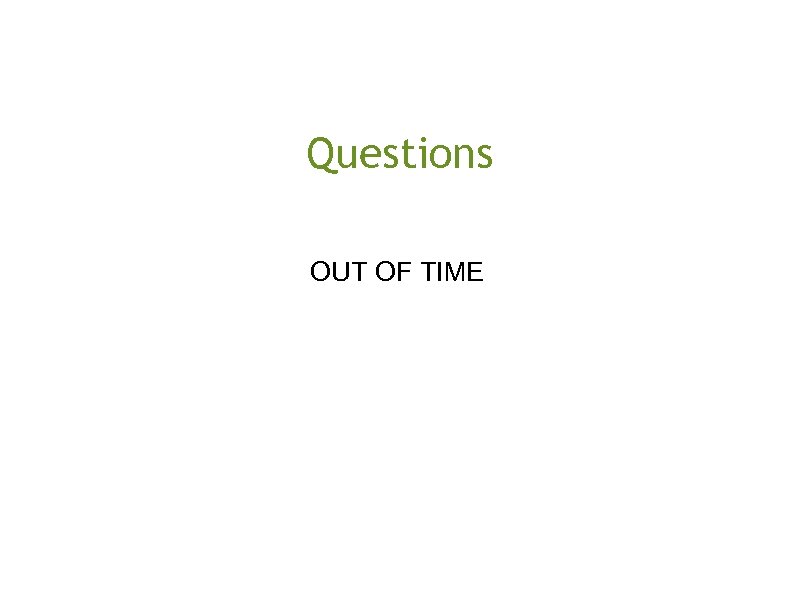 Questions OUT OF TIME 