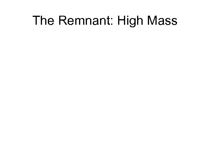 The Remnant: High Mass 