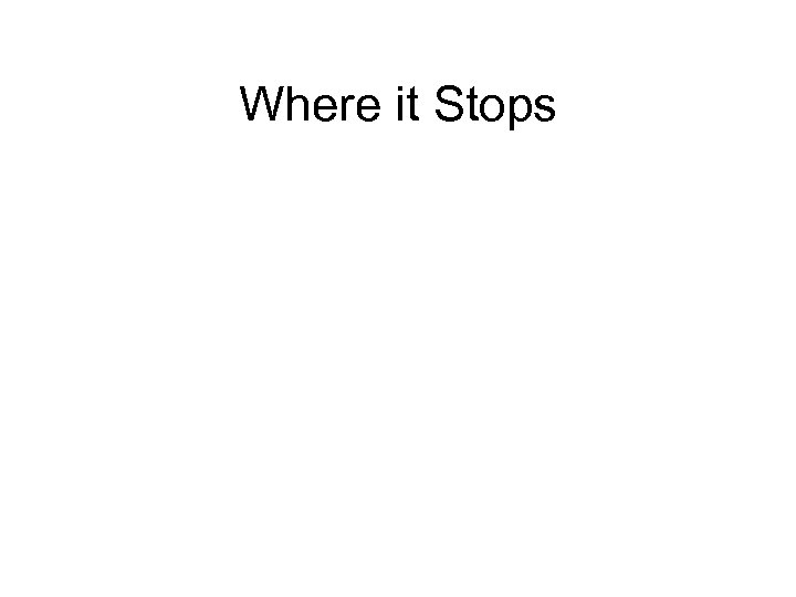 Where it Stops 