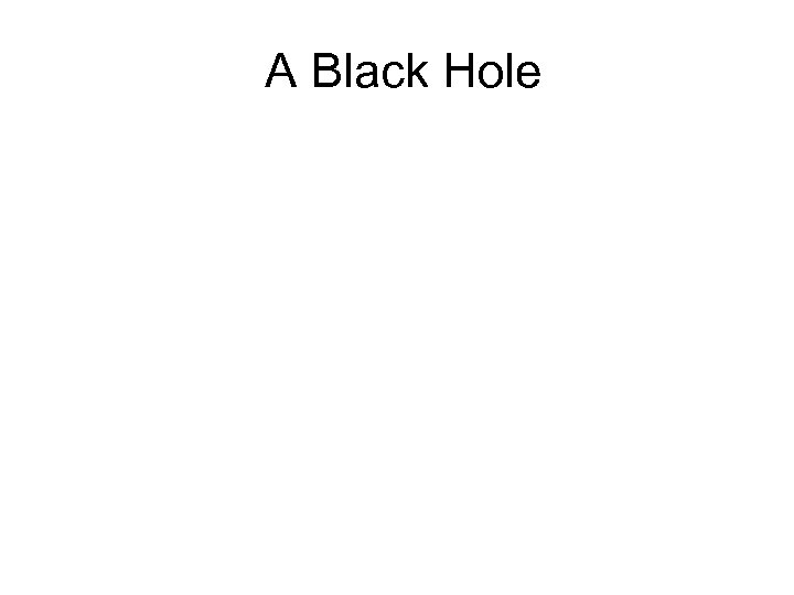 A Black Hole 