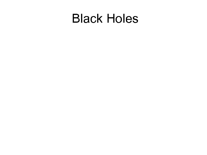 Black Holes 