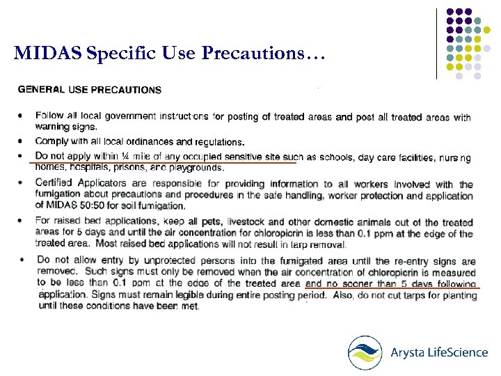 MIDAS Specific Use Precautions… 