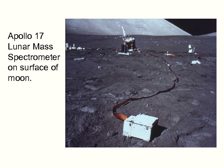 Apollo 17 Lunar Mass Spectrometer on surface of moon. 