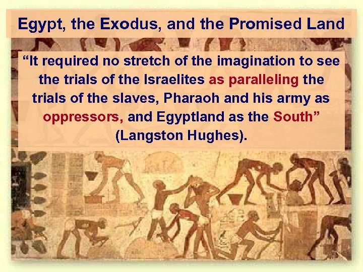 Egypt, the Exodus, and the Promised Land “It required no stretch of the imagination