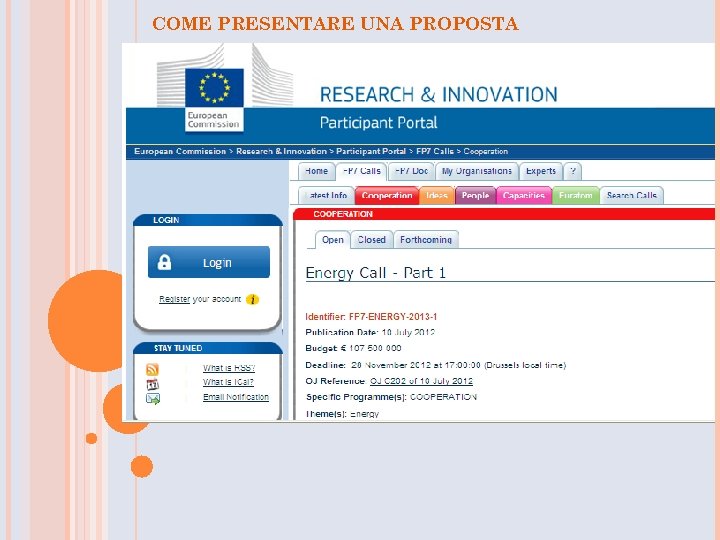 COME PRESENTARE UNA PROPOSTA 