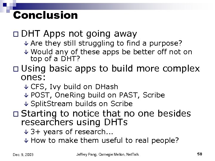 Conclusion o DHT Apps not going away â Are they still struggling to find