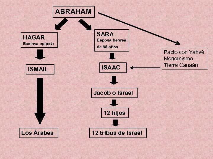 ABRAHAM HAGAR Esclava egipcia ISMAIL SARA Esposa hebrea de 98 años ISAAC Jacob o