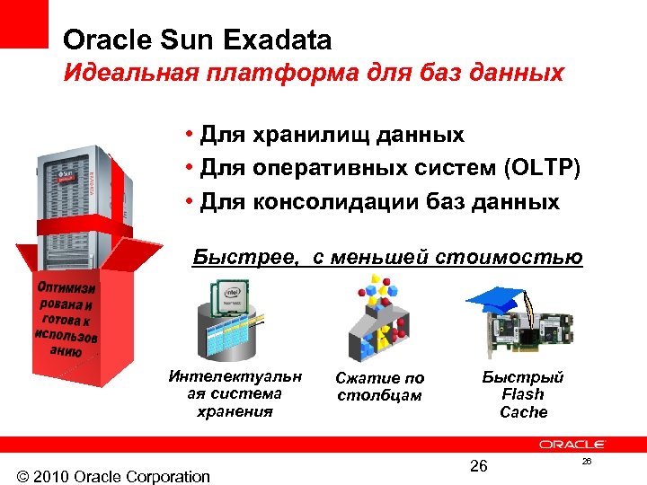 Oracle Sun Exadata Идеальная платформа для баз данных • Для хранилищ данных • Для