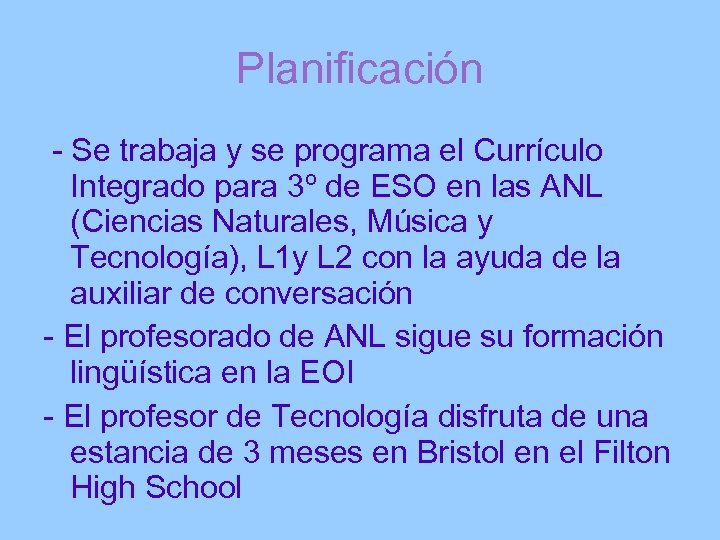 Planificación - Se trabaja y se programa el Currículo Integrado para 3º de ESO