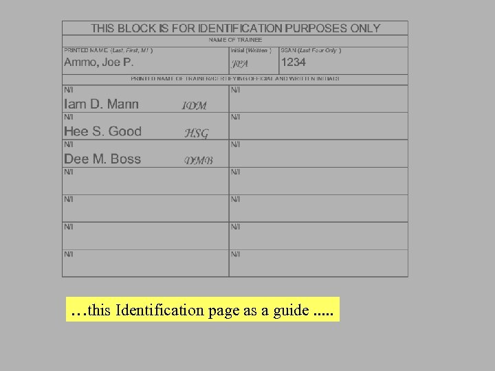 …this Identification page as a guide. . . 