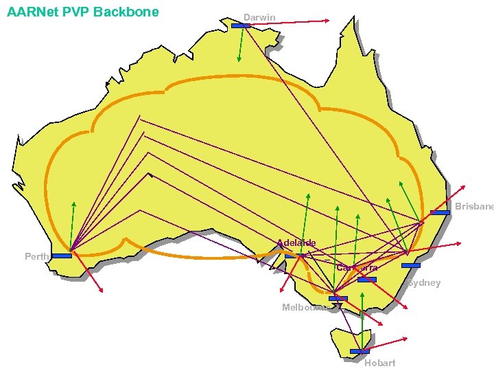 AARNet PVP Backbone Darwin Brisbane Adelaide Perth Canberra Sydney Melbourne Hobart 